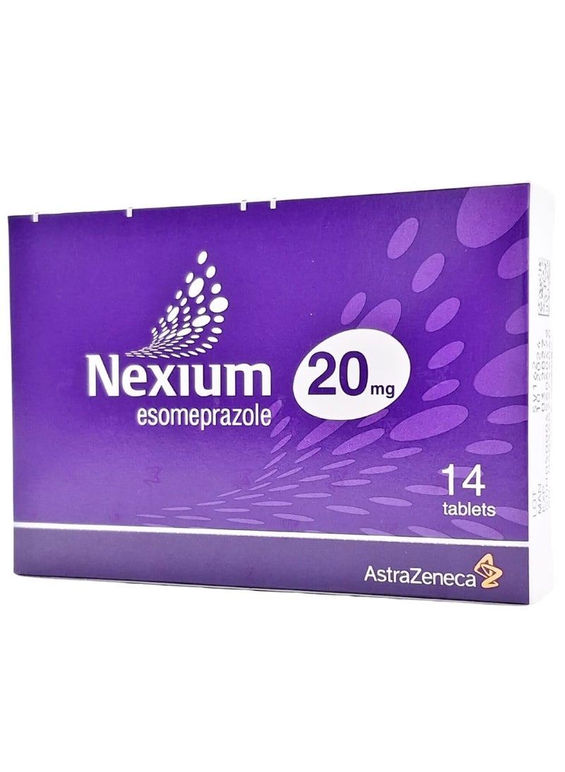 نكسيوم نيكسيوم 20 مجم تاب 14-إيسوميبرازول للتحكم في الحموضة المعوية والحمض - Image 2